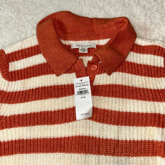 American Eagle Striped Ribbed Knit Long Sleeve Sweater Medium NWT - Picture 2 of 5